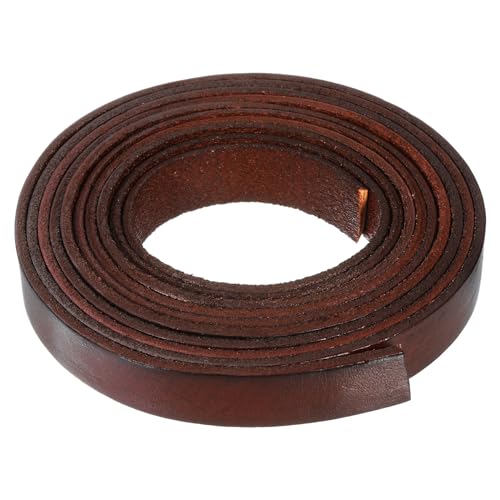 QUARKZMAN 2,2 Yard Lederschnur 2 Meter 15mm Vintage Flaches Lederband, 2mm Dicke Lederriemen Lederbänder für DIY Handwerk Herstellung Armbänder Geldbörsenriemen (Coffee) von QUARKZMAN