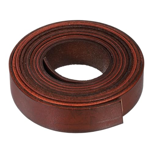 QUARKZMAN 2.2 Yard 20mm Vintage Flat Leather Cord, 2mm Thick Leather Lacing Strips for DIY Crafts Making Bracelet Purse Strap (Coffee) von QUARKZMAN