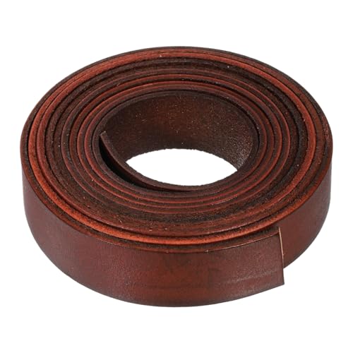 QUARKZMAN 2,2 Yard Lederschnur 2 Meter 20mm Vintage Flaches Lederband, 2mm Dicke Lederriemen Lederbänder für DIY Handwerk Herstellung Armbänder Geldbörsenriemen (Coffee) von QUARKZMAN