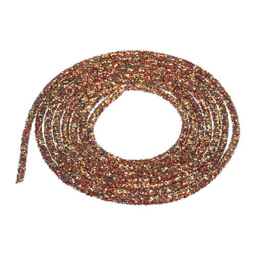 QUARKZMAN 2.5 Yard 6mm Glitzer Pailletten Seil Pailletten Strass Rohr Kordel für Basteln Hochzeit Kleider Kostüm Kleidung Schuhe Schmuck Zubehör Braun von QUARKZMAN