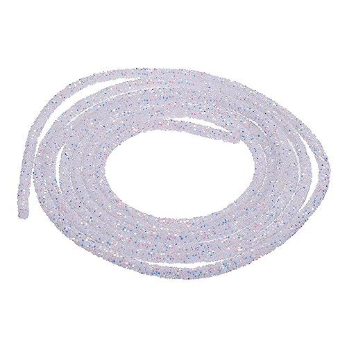 QUARKZMAN 2.5 Yard 6mm Glitzer Pailletten Seil Pailletten Strass Rohr Kordel für Basteln Hochzeit Kleider Kostüm Kleidung Schuhe Schmuck Zubehör Weiß von QUARKZMAN