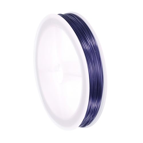 QUARKZMAN 20 Gauge(0.8MM) Kupferdraht für die Schmuckherstellung, anlaufbeständiger Perlen-Draht für Schmuckherstellung Bastelbedarf, Lila, 24M von QUARKZMAN