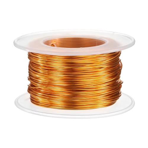 QUARKZMAN 20 Gauge Basteldraht Aluminiumdraht 0,8 mm 30 Meter Flexibler Biegsamer Aludrahter Metall Schmuckdraht Blumendraht für Schmuckherstellung Modellierung Basteln DIY, Goldton von QUARKZMAN