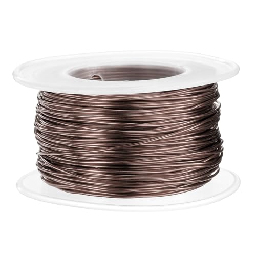 QUARKZMAN 20 Gauge Basteldraht Aluminiumdraht 0,8mm x 30m (D x L) Flexibler Biegsamer Aludrahter Metall Schmuckdraht Blumendraht für Schmuckherstellung Modellieren Basteln DIY, Braun von QUARKZMAN