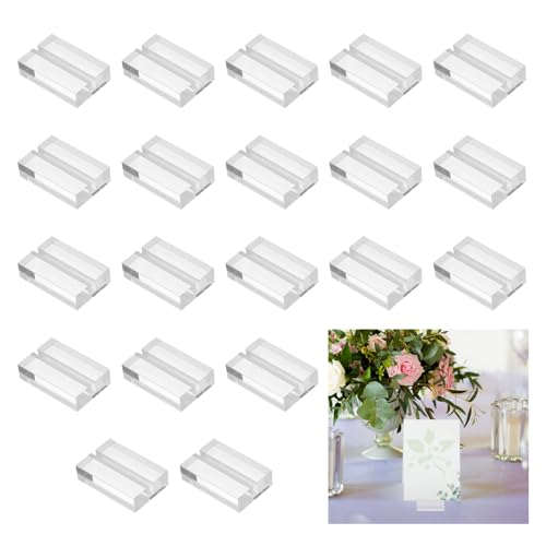 QUARKZMAN 20 Stk. Acryl Tischkartenhalter 30 x 20 mm Menükartenhalter Kartenhalter Fotohalter Fotoständer Postkartenhalter Postkartenständer Acryl Ständer Für Hochzeiten von QUARKZMAN
