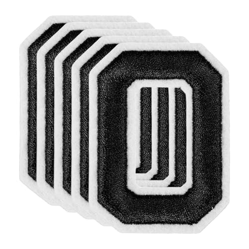 QUARKZMAN 20 Stk. Nummern-Patches 2,4" Höhe Nummer 0 Gestickte Dekorative Reparatur-Patches zum Aufbügeln/Nähen auf Stickerei-Applikationen für Dekor Kleidung Schuhe DIY Basteln, Schwarz von QUARKZMAN