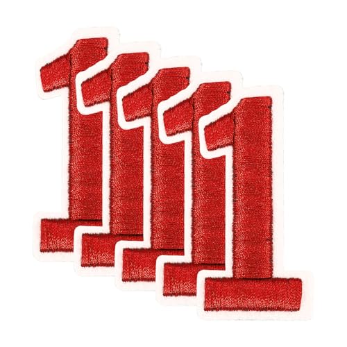 QUARKZMAN 20 Stk. Nummern-Patches 2,4" Höhe Nummer 1 Bestickte Dekorative Reparatur-Patches zum Aufbügeln/Nähen von Stickerei-Applikationen für Dekor Kleidung Schuhe DIY Handwerk, Rot QUARKZMAN 20 Stk. Nummern-Patches 2,4" Höhe Nummer 1 Bestickte Dekorative Reparatur-Patches zum Aufbügeln/Nähen von Stickerei-Applikationen für Dekor Kleidung Schuhe DIY Handwerk, Rot von QUARKZMAN