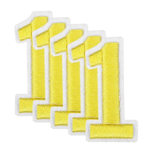 QUARKZMAN 20 Stk. Nummern-Patches 2,4" Höhe Nummer 1 Gestickte Dekorative Reparatur-Patches zum Aufbügeln/Nähen von Stickerei-Applikationen für Dekor Kleidung Schuhe DIY Handwerk, Gelb QUARKZMAN 20 Stk. Nummern-Patches 2,4" Höhe Nummer 1 Gestickte Dekorative Reparatur-Patches zum Aufbügeln/Nähen von Stickerei-Applikationen für Dekor Kleidung Schuhe DIY Handwerk, Gelb von QUARKZMAN