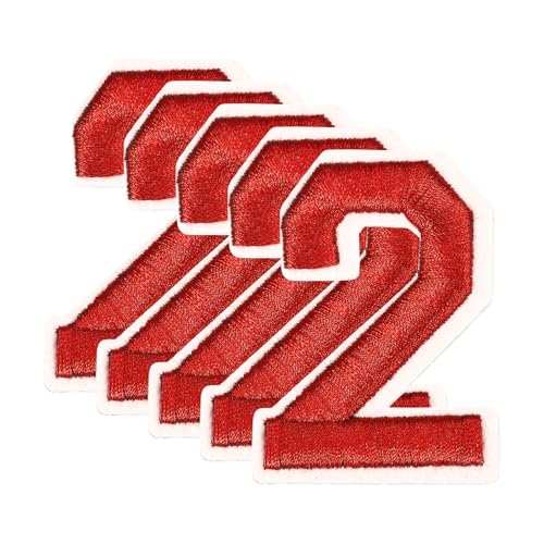 QUARKZMAN 20 Stk. Nummern-Patches 2,4" Höhe Nummer 2 Bestickte Dekorative Reparatur-Patches zum Aufbügeln/Nähen auf Stickerei-Applikationen für Dekor Kleidung Schuhe DIY Handwerk, Rot QUARKZMAN 20 Stk. Nummern-Patches 2,4" Höhe Nummer 2 Bestickte Dekorative Reparatur-Patches zum Aufbügeln/Nähen auf Stickerei-Applikationen für Dekor Kleidung Schuhe DIY Handwerk, Rot von QUARKZMAN