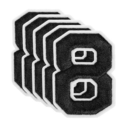 QUARKZMAN 20 Stk. Nummern-Patches 2,4" Höhe Nummer 8 Bestickte Dekorative Reparatur-Patches zum Aufbügeln/Nähen auf Stickerei-Applikationen für Dekor Kleidung Schuhe DIY Basteln, Schwarz QUARKZMAN 20 Stk. Nummern-Patches 2,4" Höhe Nummer 8 Bestickte Dekorative Reparatur-Patches zum Aufbügeln/Nähen auf Stickerei-Applikationen für Dekor Kleidung Schuhe DIY Basteln, Schwarz von QUARKZMAN