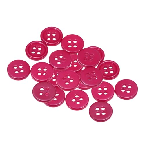 QUARKZMAN 20 Stück Knöpfe 11,5mm Bastelknöpfe Rosenrot Nähknöpfe Harz Rund Flach 4-Loch Kunststoffknöpfe für Nähen DIY Handwerk Scrapbooking Dekorieren Kleidung Mänteln Blusen Hemden von QUARKZMAN