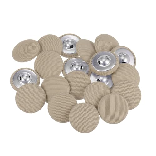 QUARKZMAN 20 Stück Knöpfe mit Stoffüberzug 21mm Runder Metallschaft Ösen Stoffknöpfe mit Stoff bezogen Nähknöpfe Vintage Ösenknöpfe für Anzüge Kleider Blusen Bastel DIY, Khaki QUARKZMAN 20 Stück Knöpfe mit Stoffüberzug 21mm Runder Metallschaft Ösen Stoffknöpfe mit Stoff bezogen Nähknöpfe Vintage Ösenknöpfe für Anzüge Kleider Blusen Bastel DIY, Khaki von QUARKZMAN