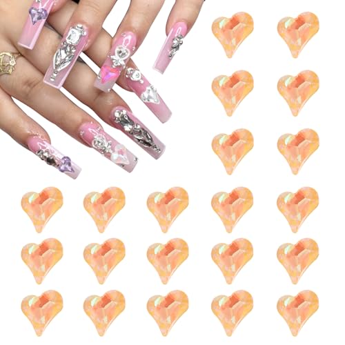 QUARKZMAN 20 Stück 3D Herz Nagel Charme Kristalle Nagel Edelsteine 8x9mm Schiefes Herz-Form Kunst Strass Charme für Valentinstag DIY Dekoration, Reiches Gelb QUARKZMAN 20 Stück 3D Herz Nagel Charme Kristalle Nagel Edelsteine 8x9mm Schiefes Herz-Form Kunst Strass Charme für Valentinstag DIY Dekoration, Reiches Gelb von QUARKZMAN