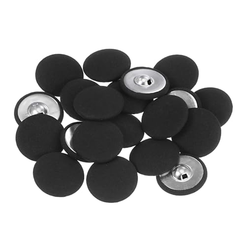 QUARKZMAN 20 Stück Knöpfe mit Stoffüberzug 30mm Runder Metallschaft Ösen Stoffknöpfe mit Stoff bezogen Nähknöpfe Vintage Ösenknöpfe für Anzüge Kleider Blusen Bastel DIY, Schwarz QUARKZMAN 20 Stück Knöpfe mit Stoffüberzug 30mm Runder Metallschaft Ösen Stoffknöpfe mit Stoff bezogen Nähknöpfe Vintage Ösenknöpfe für Anzüge Kleider Blusen Bastel DIY, Schwarz von QUARKZMAN