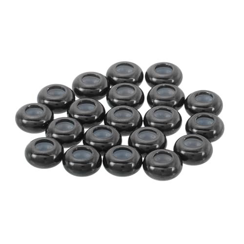 QUARKZMAN 20 Stück 8mm Einsetzgummistopper Positionierungsspacer Perlen, Edelstahl verstellbare Schiebeperlen für die Schmuckherstellung Schwarz von QUARKZMAN