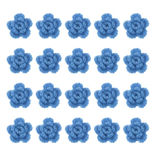 QUARKZMAN 20 Stück Blumen Aufnäher, 50mm Häkelblumen Blumenstickerei Applikationen Verzierungen für DIY Haare Hüte Kleidung Hochzeit Dekor Handwerk, Seeblau QUARKZMAN 20 Stück Blumen Aufnäher, 50mm Häkelblumen Blumenstickerei Applikationen Verzierungen für DIY Haare Hüte Kleidung Hochzeit Dekor Handwerk, Seeblau von QUARKZMAN