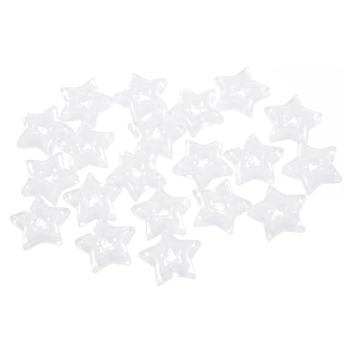 QUARKZMAN 20 Stück Glasperlen zum Auffädeln Hohle Sternförmige Perlen, 22x6mm Acryl Mini Hohle Glitzernde Kleine Stern Bulk Perlen für Armbänder Selber Machen Ohrring Bastelarbeiten (Weiß) von QUARKZMAN