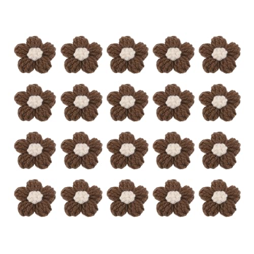 QUARKZMAN 20 Stück Häkelblumen zum Aufnähen, 45 x 45mm Milchbaumwolle handgefertigte florale Applikationen für DIY-Handwerk Haare Hüte Kleidung Dekoration, Braun&Beige QUARKZMAN 20 Stück Häkelblumen zum Aufnähen, 45 x 45mm Milchbaumwolle handgefertigte florale Applikationen für DIY-Handwerk Haare Hüte Kleidung Dekoration, Braun&Beige von QUARKZMAN