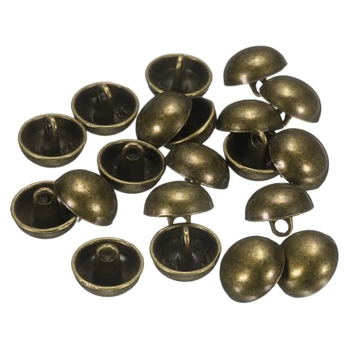 QUARKZMAN 20 Stück Halbkugelförmige Metall-Nähknöpfe, 12,5 mm / 1/2" Halbrunde Pilzkappe Metallknöpfe mit Schaft für Blazer, Anzug, Jacke, Kleidungsstückdekoration, Bronze von QUARKZMAN