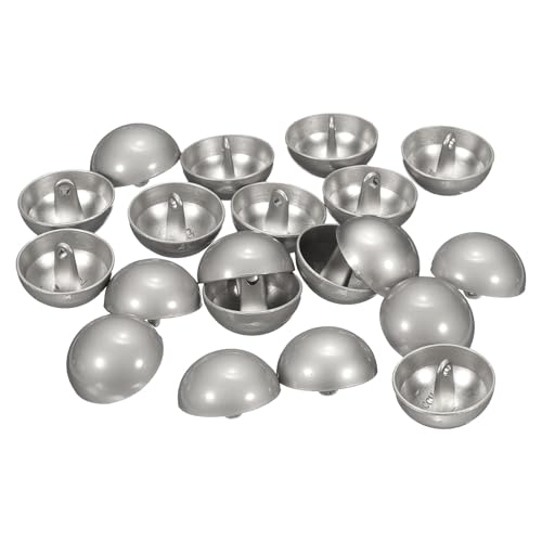QUARKZMAN 20 Stück Halbkugelförmige Metall-Nähknöpfe, 20mm / 3/4" Halbrunde Pilzkappen-Metallknöpfe mit Schaft für Blazer, Anzug, Jacke, Kleidungsstückdekoration, Mattes Silber von QUARKZMAN