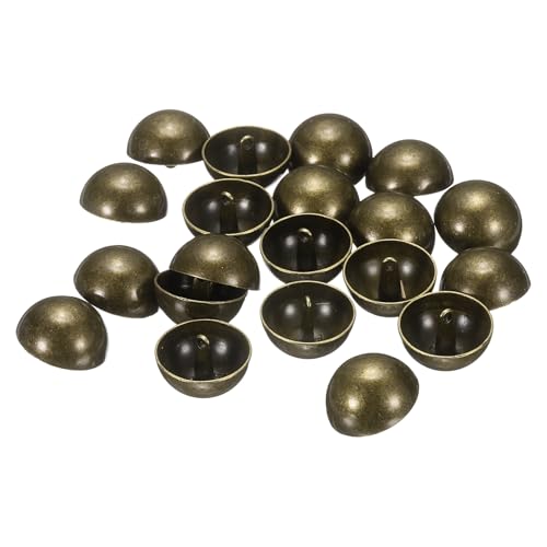 QUARKZMAN 20 Stück Halbkugelförmige Metallnähknöpfe 25mm / 1" Halbrunde Pilzperlenkappen Metallknöpfe Mit Stiel Für Blazer Anzug Mantel Jacke Kleidungsdekoration Bronze von QUARKZMAN