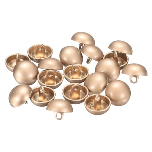 QUARKZMAN 20 Stück Halbrunde Metallnähtknöpfe, 12,5 mm / 1/2" Halbrunde Pilzperlenkappen-Metallknöpfe Mit Stiel Für Blazeranzug, Mantel, Jackenstoffbekleidung Dekoration, Mattgold von QUARKZMAN