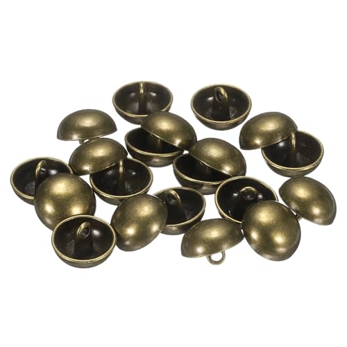 QUARKZMAN 20 Stück Halbrunde Metallnähtknöpfe, 15 mm / 9/16" Halbrunde Pilzperlenkappen Metallknöpfe Mit Stiel Für Blazeranzug, Mantel, Jacken Stoffbekleidung Dekoration, Bronze von QUARKZMAN