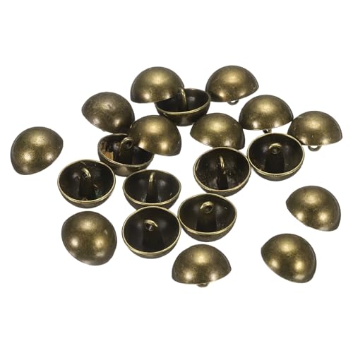 QUARKZMAN 20 Stück Halbrunde Metallnähtknöpfe, 18 mm / 21/32" Halbrunde Pilzperlenkappen Metallknöpfe Mit Stiel Für Blazeranzug, Mantel, Jackenstoffbekleidungsdekoration, Bronze von QUARKZMAN