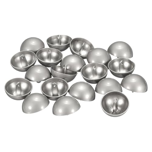QUARKZMAN 20 Stück Halbrunde Metallnähtknöpfe, 23mm / 7/8" Halbrunde Pilzperlenkappen Metallknöpfe Mit Stiel Für Blazer Anzug, Mantel, Jacken Stoffbekleidung Dekoration, Mattes Silber von QUARKZMAN