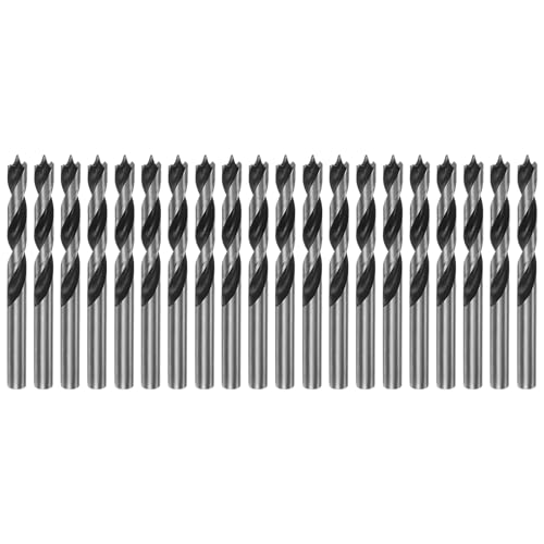 QUARKZMAN 20 Stück Holzbohrer 9,5 mm (24/64") Durchmesser Gerader Rund Schaft Bohrer Metrisch 3" Bohrtiefe Spiral Twist Bohrer für Schreiner Holzbearbeitung Kunststoff Gummi von QUARKZMAN
