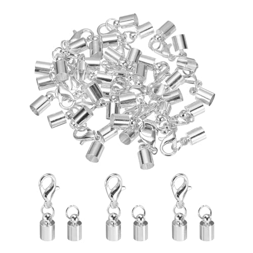 QUARKZMAN 20 Stück Kettenverschluss 4.5 mm Verschlüsse für Armbänder ID Hummerklaue Endkappen für Lederband, Quasten, Schmuckherstellung 6 mm Länge Silber QUARKZMAN 20 Stück Kettenverschluss 4.5 mm Verschlüsse für Armbänder ID Hummerklaue Endkappen für Lederband, Quasten, Schmuckherstellung 6 mm Länge Silber von QUARKZMAN