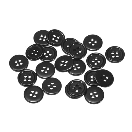 QUARKZMAN 20 Stück Knöpfe 15mm Bastelknöpfe Schwarz Nähknöpfe Harz Rund Flach 4-Loch Kunststoffknöpfe für Nähen DIY Handwerk Scrapbooking Dekorieren Kleidung Mänteln Blusen Hemden QUARKZMAN 20 Stück Knöpfe 15mm Bastelknöpfe Schwarz Nähknöpfe Harz Rund Flach 4-Loch Kunststoffknöpfe für Nähen DIY Handwerk Scrapbooking Dekorieren Kleidung Mänteln Blusen Hemden von QUARKZMAN