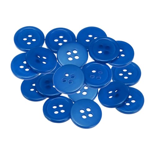 QUARKZMAN 20 Stück Knöpfe 15mm Bastelknöpfe Tiefblau Nähknöpfe Harz Rund Flach 4-Loch Kunststoffknöpfe für Nähen DIY Handwerk Scrapbooking Dekorieren Kleidung Mänteln Blusen Hemden von QUARKZMAN