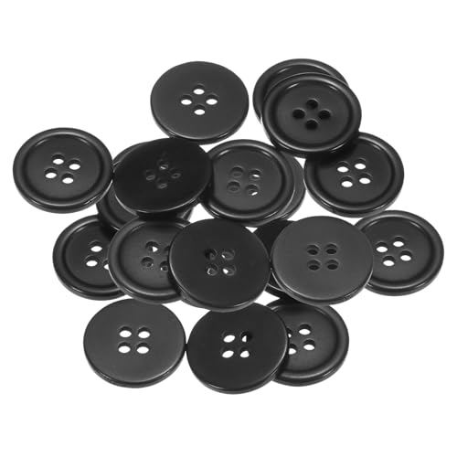 QUARKZMAN 20 Stück Knöpfe 20mm Bastelknöpfe Schwarz Nähknöpfe Harz Rund Flach 4-Loch Kunststoffknöpfe für Nähen DIY Handwerk Scrapbooking Dekorieren Kleidung Mänteln Blusen Hemden QUARKZMAN 20 Stück Knöpfe 20mm Bastelknöpfe Schwarz Nähknöpfe Harz Rund Flach 4-Loch Kunststoffknöpfe für Nähen DIY Handwerk Scrapbooking Dekorieren Kleidung Mänteln Blusen Hemden von QUARKZMAN