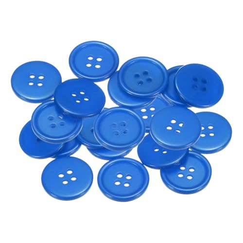 QUARKZMAN 20 Stück Knöpfe 23mm Bastelknöpfe Tiefblau Nähknöpfe Harz Rund Flach 4-Loch Kunststoffknöpfe für Nähen DIY Handwerk Scrapbooking Dekorieren Kleidung Mänteln Blusen Hemden von QUARKZMAN