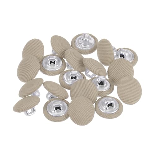 QUARKZMAN 20 Stück Knöpfe mit Stoffüberzug 11,5mm Runder Metallschaft Ösen Stoffknöpfe mit Stoff bezogen Nähknöpfe Vintage Ösenknöpfe für Anzüge Kleider Blusen Bastel DIY, Khaki QUARKZMAN 20 Stück Knöpfe mit Stoffüberzug 11,5mm Runder Metallschaft Ösen Stoffknöpfe mit Stoff bezogen Nähknöpfe Vintage Ösenknöpfe für Anzüge Kleider Blusen Bastel DIY, Khaki von QUARKZMAN