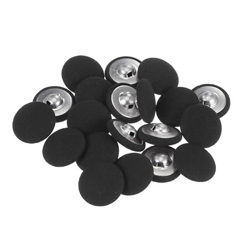 QUARKZMAN 20 Stück Knöpfe mit Stoffüberzug 21mm Runder Metallschaft Ösen Stoffknöpfe mit Stoff bezogen Nähknöpfe Vintage Ösenknöpfe für Anzüge Kleider Blusen Bastel DIY, Schwarz QUARKZMAN 20 Stück Knöpfe mit Stoffüberzug 21mm Runder Metallschaft Ösen Stoffknöpfe mit Stoff bezogen Nähknöpfe Vintage Ösenknöpfe für Anzüge Kleider Blusen Bastel DIY, Schwarz von QUARKZMAN