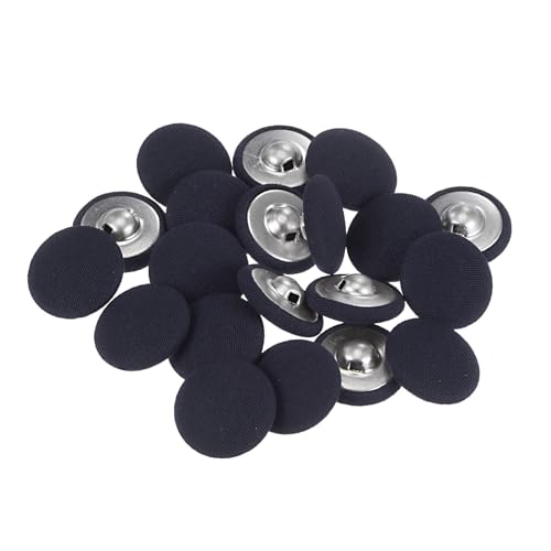 QUARKZMAN 20 Stück Knöpfe mit Stoffüberzug 21mm Runder Metallschaft Ösen Stoffknöpfe mit Stoff bezogen Nähknöpfe Vintage Ösenknöpfe für Anzüge Kleider Blusen Bastel DIY, dunkelblau QUARKZMAN 20 Stück Knöpfe mit Stoffüberzug 21mm Runder Metallschaft Ösen Stoffknöpfe mit Stoff bezogen Nähknöpfe Vintage Ösenknöpfe für Anzüge Kleider Blusen Bastel DIY, dunkelblau von QUARKZMAN