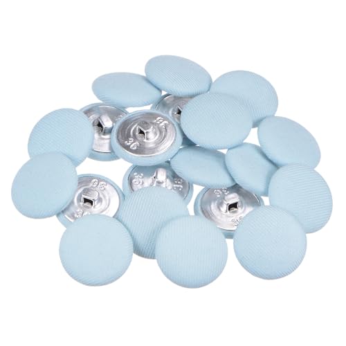 QUARKZMAN 20 Stück Knöpfe mit Stoffüberzug 23mm Runder Metallschaft Ösen Stoffknöpfe mit Stoff bezogen Nähknöpfe Vintage Ösenknöpfe für Anzüge Kleider Blusen Bastel DIY, Blau QUARKZMAN 20 Stück Knöpfe mit Stoffüberzug 23mm Runder Metallschaft Ösen Stoffknöpfe mit Stoff bezogen Nähknöpfe Vintage Ösenknöpfe für Anzüge Kleider Blusen Bastel DIY, Blau von QUARKZMAN