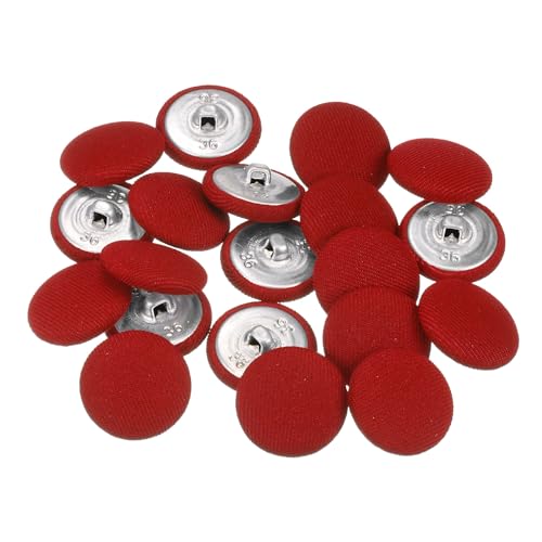 QUARKZMAN 20 Stück Knöpfe mit Stoffüberzug 23mm Runder Metallschaft Ösen Stoffknöpfe mit Stoff bezogen Nähknöpfe Vintage Ösenknöpfe für Anzüge Kleider Blusen Bastel DIY, Rot QUARKZMAN 20 Stück Knöpfe mit Stoffüberzug 23mm Runder Metallschaft Ösen Stoffknöpfe mit Stoff bezogen Nähknöpfe Vintage Ösenknöpfe für Anzüge Kleider Blusen Bastel DIY, Rot von QUARKZMAN