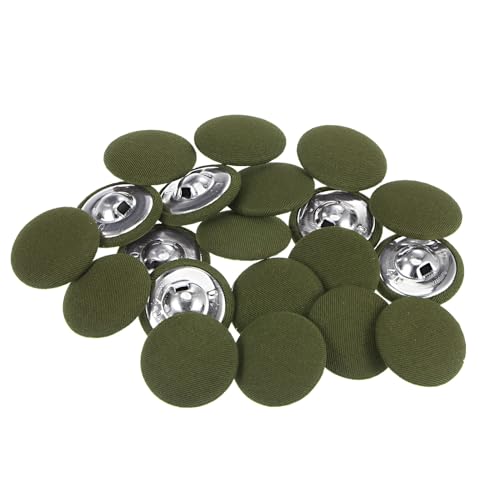 QUARKZMAN 20 Stück Knöpfe mit Stoffüberzug 25mm Runder Metallschaft Ösen Stoffknöpfe mit Stoff bezogen Nähknöpfe Vintage Ösenknöpfe für Anzüge Kleider Blusen Bastel DIY, Armeegrün QUARKZMAN 20 Stück Knöpfe mit Stoffüberzug 25mm Runder Metallschaft Ösen Stoffknöpfe mit Stoff bezogen Nähknöpfe Vintage Ösenknöpfe für Anzüge Kleider Blusen Bastel DIY, Armeegrün von QUARKZMAN