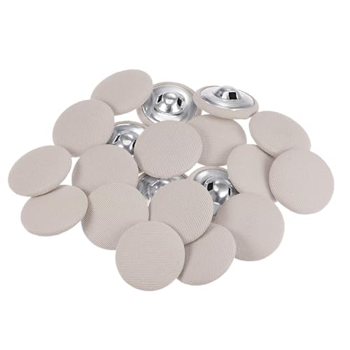 QUARKZMAN 20 Stück Knöpfe mit Stoffüberzug 25mm Runder Metallschaft Ösen Stoffknöpfe mit Stoff bezogen Nähknöpfe Vintage Ösenknöpfe für Anzüge Kleider Blusen Bastel DIY, Beige QUARKZMAN 20 Stück Knöpfe mit Stoffüberzug 25mm Runder Metallschaft Ösen Stoffknöpfe mit Stoff bezogen Nähknöpfe Vintage Ösenknöpfe für Anzüge Kleider Blusen Bastel DIY, Beige von QUARKZMAN