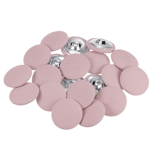 QUARKZMAN 20 Stück Knöpfe mit Stoffüberzug 25mm Runder Metallschaft Ösen Stoffknöpfe mit Stoff bezogen Nähknöpfe Vintage Ösenknöpfe für Anzüge Kleider Blusen Bastel DIY, Rosa QUARKZMAN 20 Stück Knöpfe mit Stoffüberzug 25mm Runder Metallschaft Ösen Stoffknöpfe mit Stoff bezogen Nähknöpfe Vintage Ösenknöpfe für Anzüge Kleider Blusen Bastel DIY, Rosa von QUARKZMAN