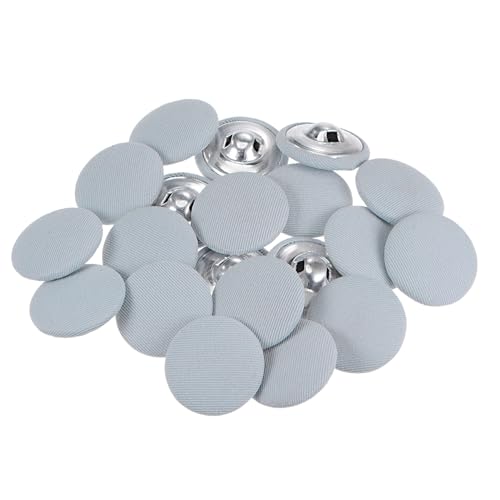 QUARKZMAN 20 Stück Knöpfe mit Stoffüberzug 25mm Runder Metallschaft Ösen Stoffknöpfe mit Stoff bezogen Nähknöpfe Vintage Ösenknöpfe für Anzüge Kleider Blusen Bastel DIY, hellblau QUARKZMAN 20 Stück Knöpfe mit Stoffüberzug 25mm Runder Metallschaft Ösen Stoffknöpfe mit Stoff bezogen Nähknöpfe Vintage Ösenknöpfe für Anzüge Kleider Blusen Bastel DIY, hellblau von QUARKZMAN