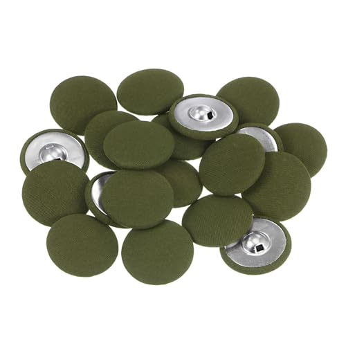 QUARKZMAN 20 Stück Knöpfe mit Stoffüberzug 30mm Runder Metallschaft Ösen Stoffknöpfe mit Stoff bezogen Nähknöpfe Vintage Ösenknöpfe für Anzüge Kleider Blusen Bastel DIY, Armeegrün QUARKZMAN 20 Stück Knöpfe mit Stoffüberzug 30mm Runder Metallschaft Ösen Stoffknöpfe mit Stoff bezogen Nähknöpfe Vintage Ösenknöpfe für Anzüge Kleider Blusen Bastel DIY, Armeegrün von QUARKZMAN