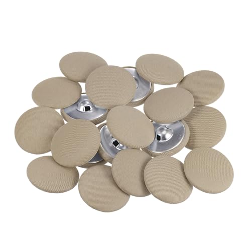QUARKZMAN 20 Stück Knöpfe mit Stoffüberzug 30mm Runder Metallschaft Ösen Stoffknöpfe mit Stoff bezogen Nähknöpfe Vintage Ösenknöpfe für Anzüge Kleider Blusen Bastel DIY, Khaki QUARKZMAN 20 Stück Knöpfe mit Stoffüberzug 30mm Runder Metallschaft Ösen Stoffknöpfe mit Stoff bezogen Nähknöpfe Vintage Ösenknöpfe für Anzüge Kleider Blusen Bastel DIY, Khaki von QUARKZMAN