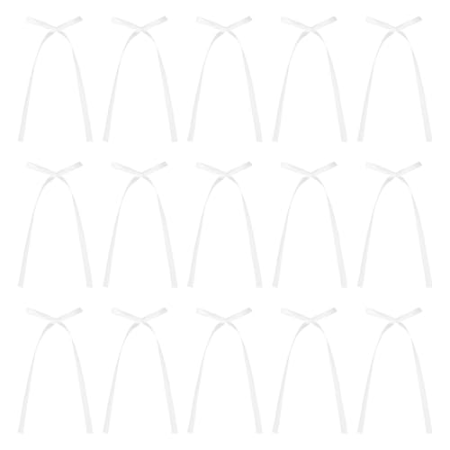 QUARKZMAN 20 Stück Schleifen Cupcake-Dekorationen, 3x5.7 Zoll Schleifen Cupcake-Topper Satin Schleifen Partydekoration für Kuchen Dessert Basteln DIY Hochzeit Geburtstagsparty, Weiß QUARKZMAN 20 Stück Schleifen Cupcake-Dekorationen, 3x5.7 Zoll Schleifen Cupcake-Topper Satin Schleifen Partydekoration für Kuchen Dessert Basteln DIY Hochzeit Geburtstagsparty, Weiß von QUARKZMAN