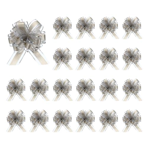QUARKZMAN 20 Stück Silberne Zugbänder 6,3 Zoll große Doppelschicht Geschenkband-Schleifen für Verpackung Geschenkkorb Hochzeit Geburtstage Floristverpackung Dekoration QUARKZMAN 20 Stück Silberne Zugbänder 6,3 Zoll große Doppelschicht Geschenkband-Schleifen für Verpackung Geschenkkorb Hochzeit Geburtstage Floristverpackung Dekoration von QUARKZMAN