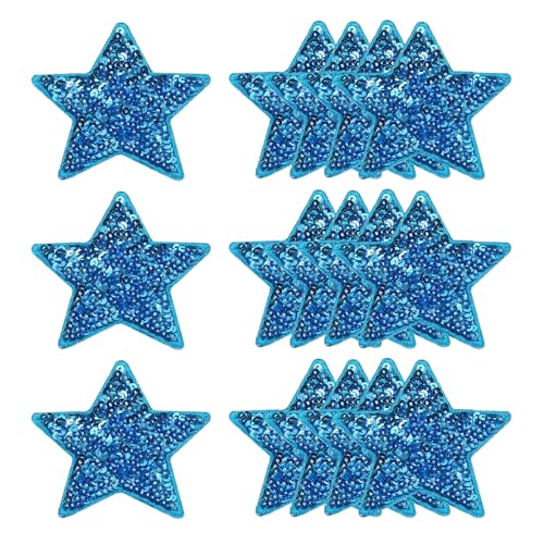 QUARKZMAN 20 Stück Sterne Patches zum Aufbügeln, 6cm Pailetten Flicken zum Aufbügeln, Bestickte Aufnäher zum Aufbügeln für Hut Jeans Kleidung Rucksäcke DIY-Zubehör, Hellblau QUARKZMAN 20 Stück Sterne Patches zum Aufbügeln, 6cm Pailetten Flicken zum Aufbügeln, Bestickte Aufnäher zum Aufbügeln für Hut Jeans Kleidung Rucksäcke DIY-Zubehör, Hellblau von QUARKZMAN