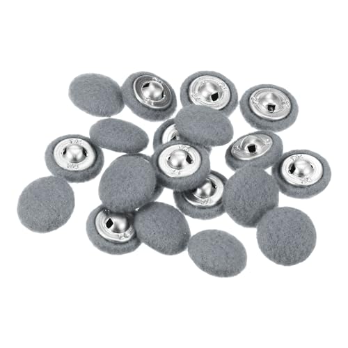 QUARKZMAN 20 Stück Stoffbezogene Knöpfe 15mm Runde Plüsch Bezogene Metall Knopf Stoff bedeckt mit Metallschaft Nähknöpfe Bastelknöpfe zum Nähen Basteln für Anzüge Strickjacke, Dunkelgrau von QUARKZMAN